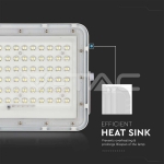 15W LED Соларен Прожектор 4000K Сменяема Батерия Бяло Тяло