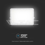 30W LED Соларен Прожектор 4000K Сменяема Батерия Бяло Тяло