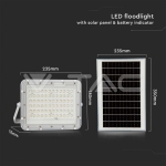 15W LED Соларен Прожектор 6400K Сменяема Батерия Бяло Тяло