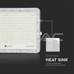 30W LED Соларен Прожектор 6400K Сменяема Батерия Бяло Тяло