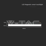 12W LED Магнитно Релсово SMART Тяло Черно 3 в 1