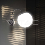 Стенна Лампа Топка 1*27 Черен Опал Нагоре