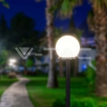 Наземна Лампа Топка 1*27 Черен Опал