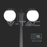 Наземна Лампа Топка 2*27 Черен Опал