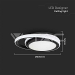 LED Осветител 24W Плафон 4000К Черен Двоен Кръг