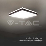 LED Осветител 48W Квадрат за Таван Черна Рамка 4000K