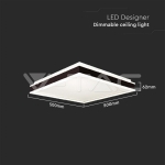 LED Осветител 48W Квадрат за Таван Черна Рамка 4000K