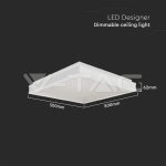 LED Осветител 48W Квадрат за Таван Бяла Рамка 4000K