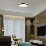 LED Осветител 18W Кръг за Таван Черна Рамка 4000K