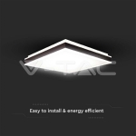 LED Осветител 24W Квадрат за Таван Черна Рамка 4000K