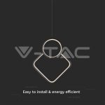 LED Осветител 12W Висящ Геометрик 280 x 1800мм Черен 3000К