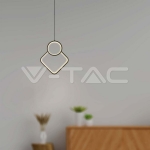 LED Осветител 12W Висящ Геометрик 280 x 1800мм Черен 3000К