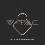 LED Осветител 12W Висящ Геометрик 280 x 1800мм Черен 4000К