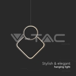 LED Осветител 12W Висящ Геометрик 280 x 1800мм Черен 4000К