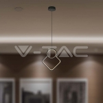 LED Осветител 12W Висящ Геометрик 280 x 1800мм Черен 4000К