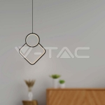 LED Осветител 12W Висящ Геометрик 280 x 1800мм Черен 4000К