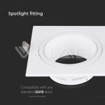 GU10 Корпус Метал PC Бял Квадрат