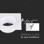 GU10 Корпус Метал PC Бял Квадрат