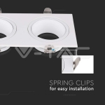 GU10 Корпус Двоен Метал PC Бял