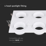 GU10 Корпус Четворен Метал PC Бял