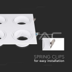 GU10 Корпус Четворен Метал PC Бял