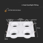 GU10 Корпус Четворен Метал PC Бял