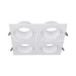 GU10 Корпус Четворен Метал PC Бял