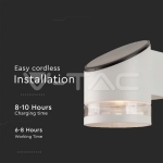 1W LED Соларна Стенна Лампа SMD Бяло Тяло IP44 3000K