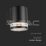 1W LED Соларна Стенна Лампа SMD Черно Тяло IP44 3000K