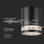 1W LED Соларна Стенна Лампа SMD Черно Тяло IP44 3000K