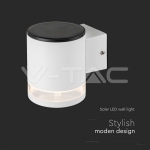 1W LED Соларна Стенна Лампа SMD Бяло Тяло IP44 3000K