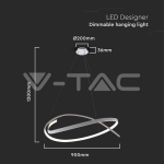 LED Осветител 48W Висящ 800x1200мм Димиращ Бял 4000К