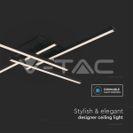 LED Осветител 38W Плафон 850x850x105мм 3000K Черен