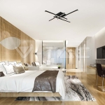 LED Осветител 38W Плафон 850x850x105мм 3000K Черен