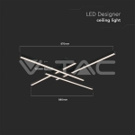 LED Осветител 38W Плафон 850x850x105мм 4000K Черен