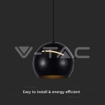 8.5W LED Висяща Лампа Φ180 Черно Тяло 3000K