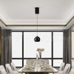 8.5W LED Висяща Лампа Φ180 Черно Тяло 3000K