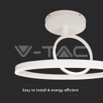 LED Осветител 38W Плафон 500x200мм 3000K Бял Двоен Кръг