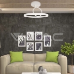 LED Осветител 38W Плафон 500x200мм 3000K Бял Двоен Кръг