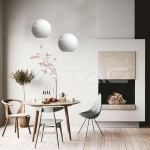 8.5W LED Висяща Лампа Φ180 Бяло Тяло 3000K