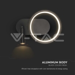 LED Осветител 14W Хотел Аплик Черен 3000K