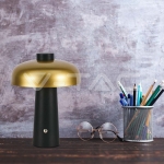 3W LED Настолна Лампа 1800mAh Златно с Черно 3000К