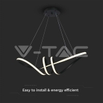 24W LED Висяща Декоративна Лампа 720*300 Черно Тяло 3000K