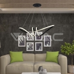 24W LED Висяща Декоративна Лампа 720*300 Черно Тяло 3000K