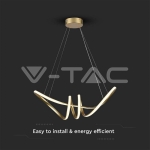 24W LED Висяща Декоративна Лампа 720*300 Златно Тяло 3000K