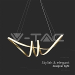 24W LED Висяща Декоративна Лампа 720*300 Златно Тяло 3000K