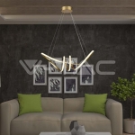 24W LED Висяща Декоративна Лампа 720*300 Златно Тяло 3000K