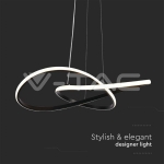 20W LED Висяща Декоративна Лампа Ф500 Черно Тяло 3000K