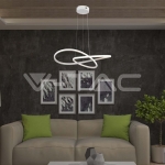 20W LED Висяща Декоративна Лампа Ф500 Бяло Тяло 3000K