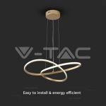 20W LED Висяща Декоративна Лампа Ф500 Златно Тяло 3000K